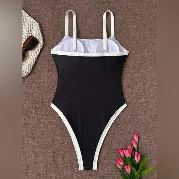 Stylish Black and White Kids One Piece - Picture 2 of 2